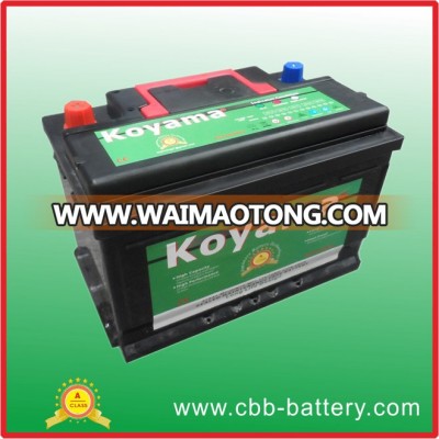 Top Quality DIN Standard 12V75ah Dry Cell Auto Battery DIN75