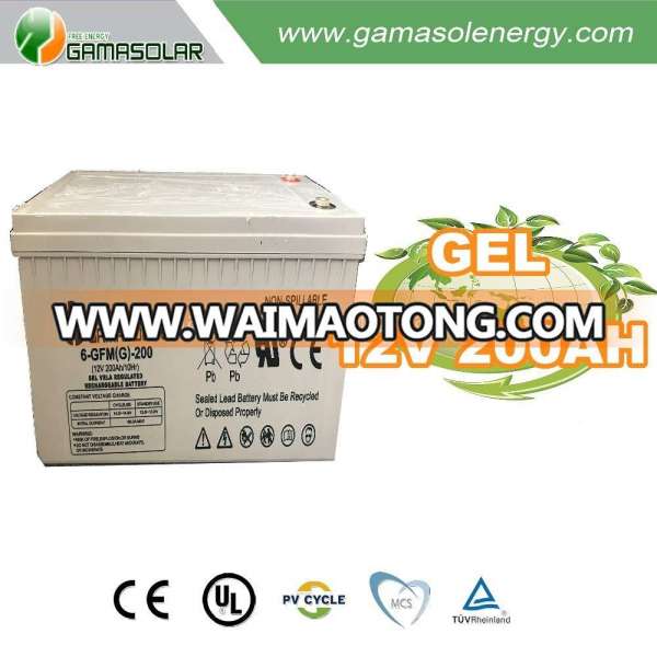 Gama Solar long life sealed gel 12v deep cycle battery solar 200ah