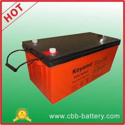 ISO9001 Certified 200ah 12V Solar Power Gel Storage Battery