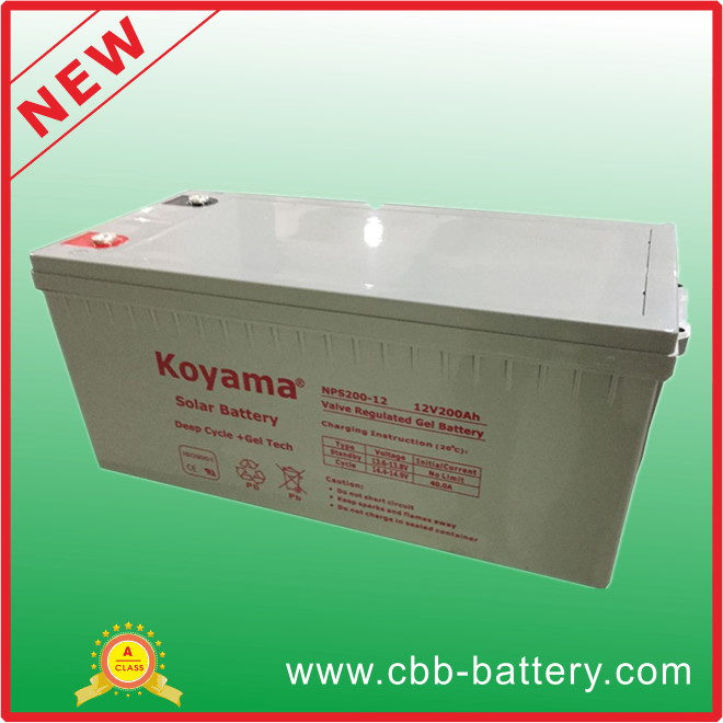 High Quality 200ah 12V Deey Cycle Gel Inverter Battery Nps200-12